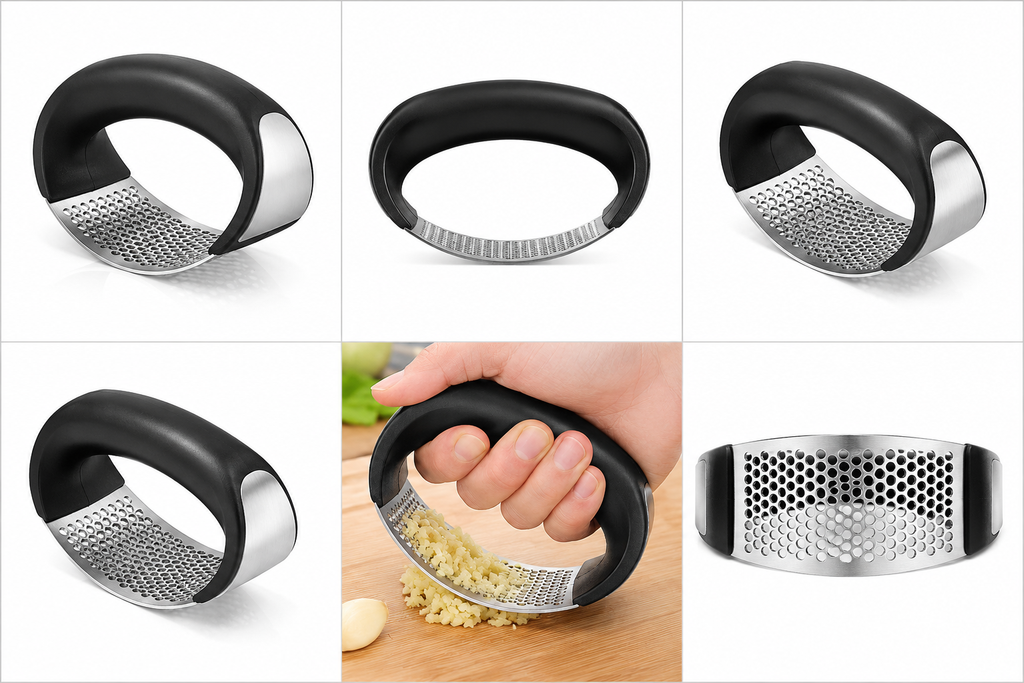 Stainless Steel Garlic Press Crusher – Heavy Duty Manual Ginger & Garlic Mincer Tool