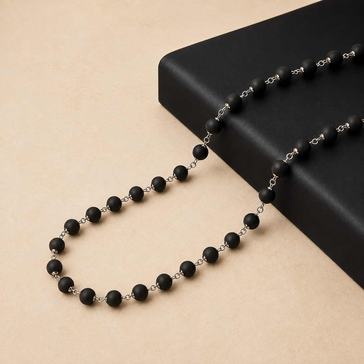 Original Karungali Malai – 108 Natural Black Ebony Wood Beads for Meditation & Protection