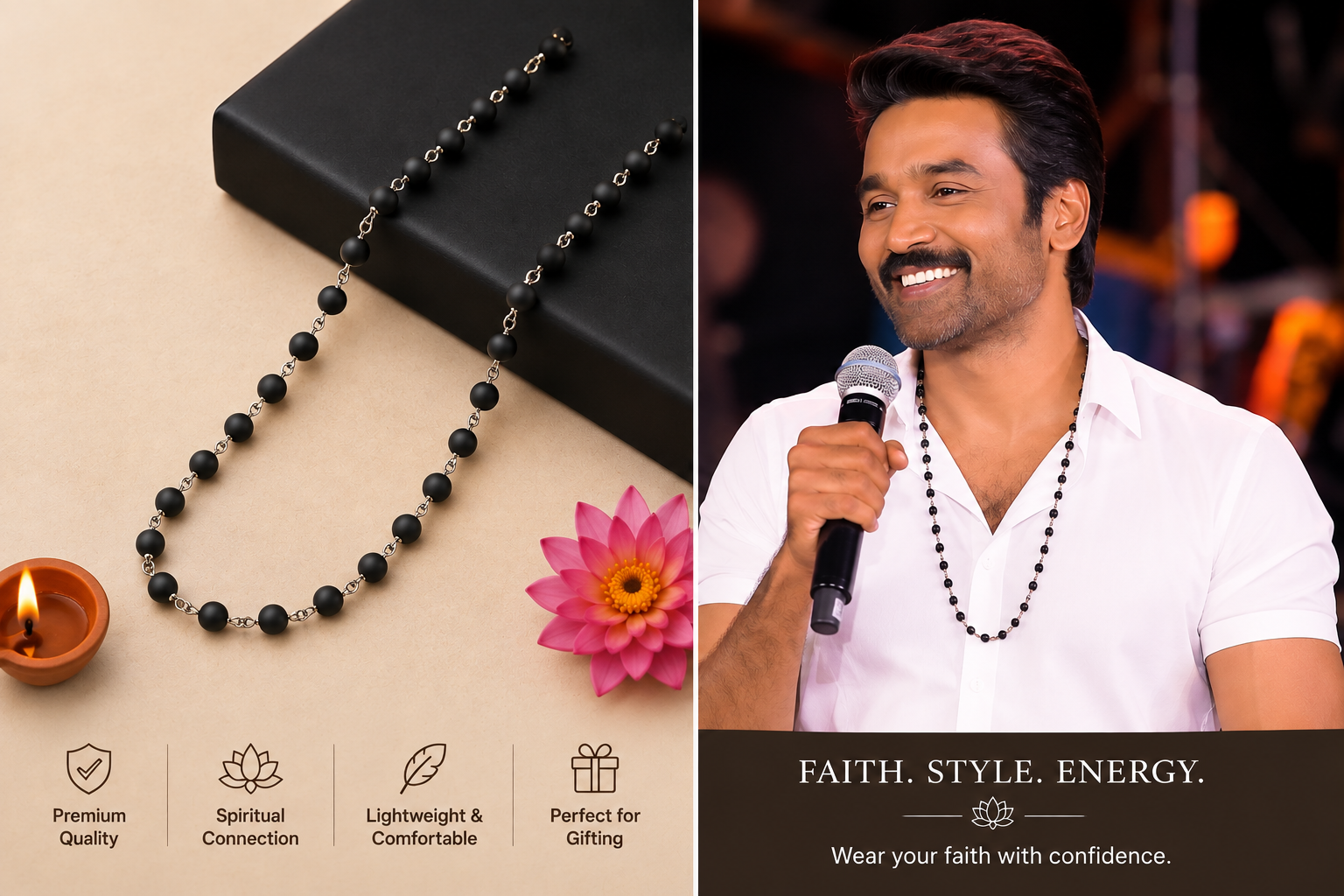 Original Karungali Malai – 108 Natural Black Ebony Wood Beads for Meditation & Protection