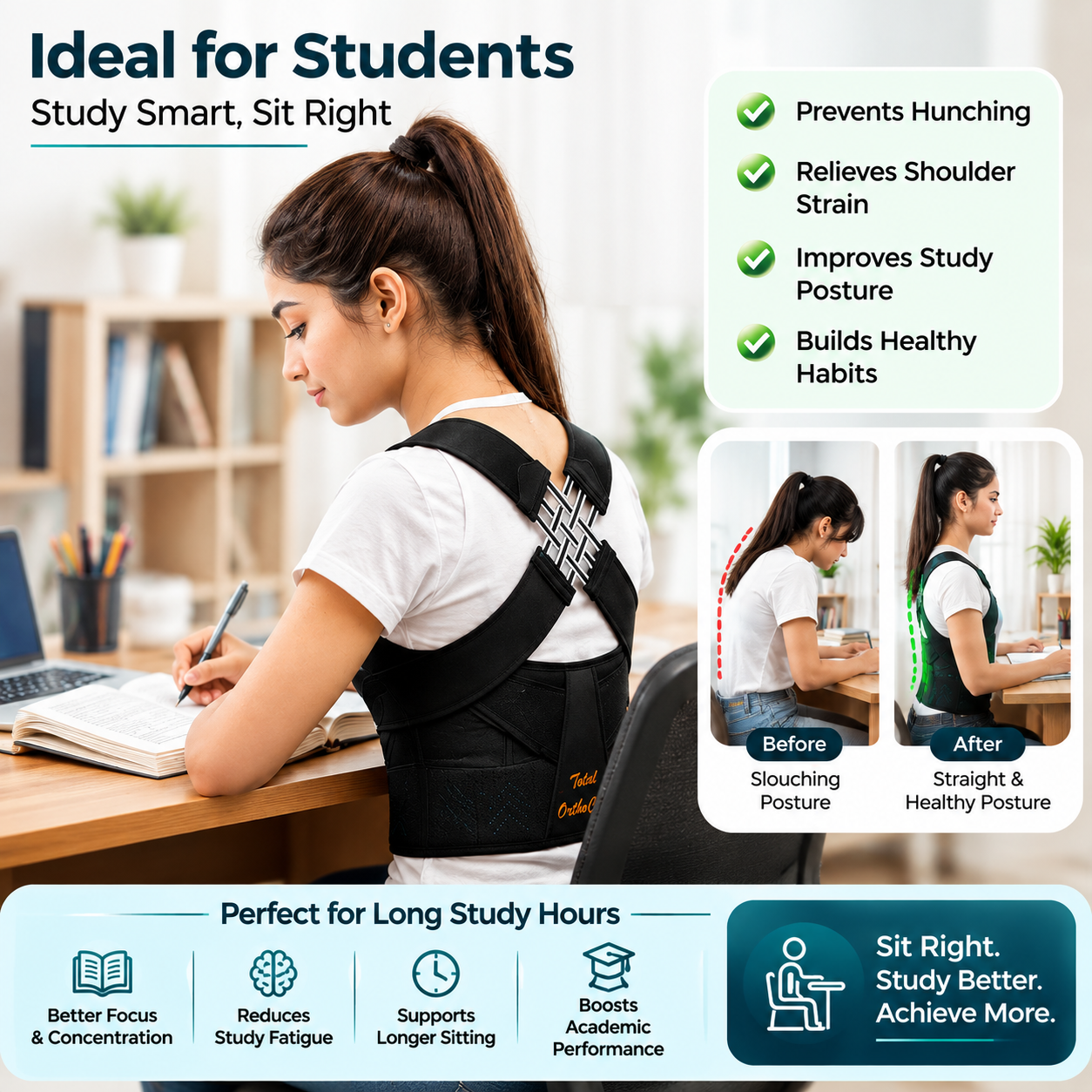Adjustable Posture Corrector Brace – Back & Shoulder Support Belt