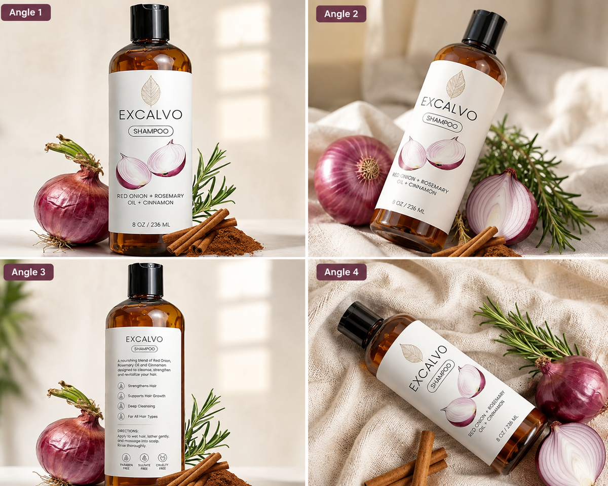 Red Onion, Rosemary & Cinnamon Hair Growth Shampoo ( Pack of 2) – Natural Anti-Hair Fall, Scalp Nourishing & Hair Regrowth Formula