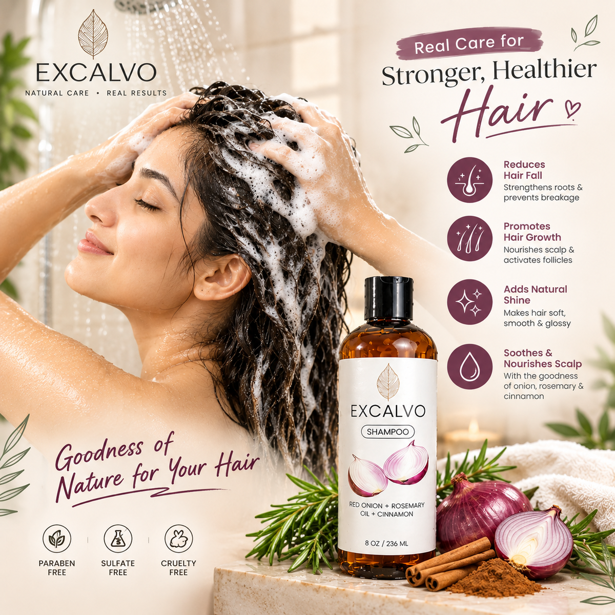 Lightweight non sticky herbal hair oil drop on hand